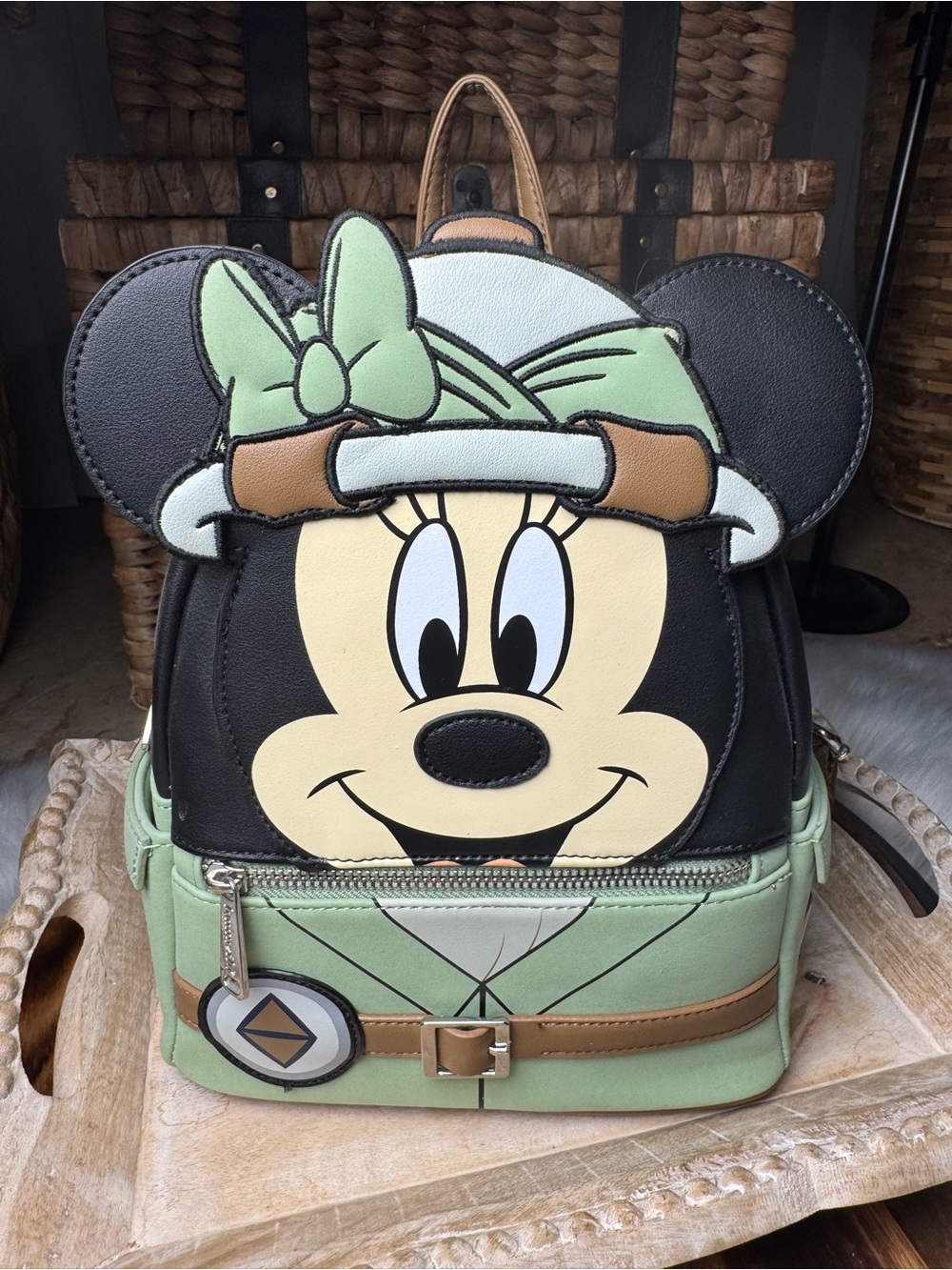 Disney Animal kingdom loungefly safari Minnie Mouse Backpack.